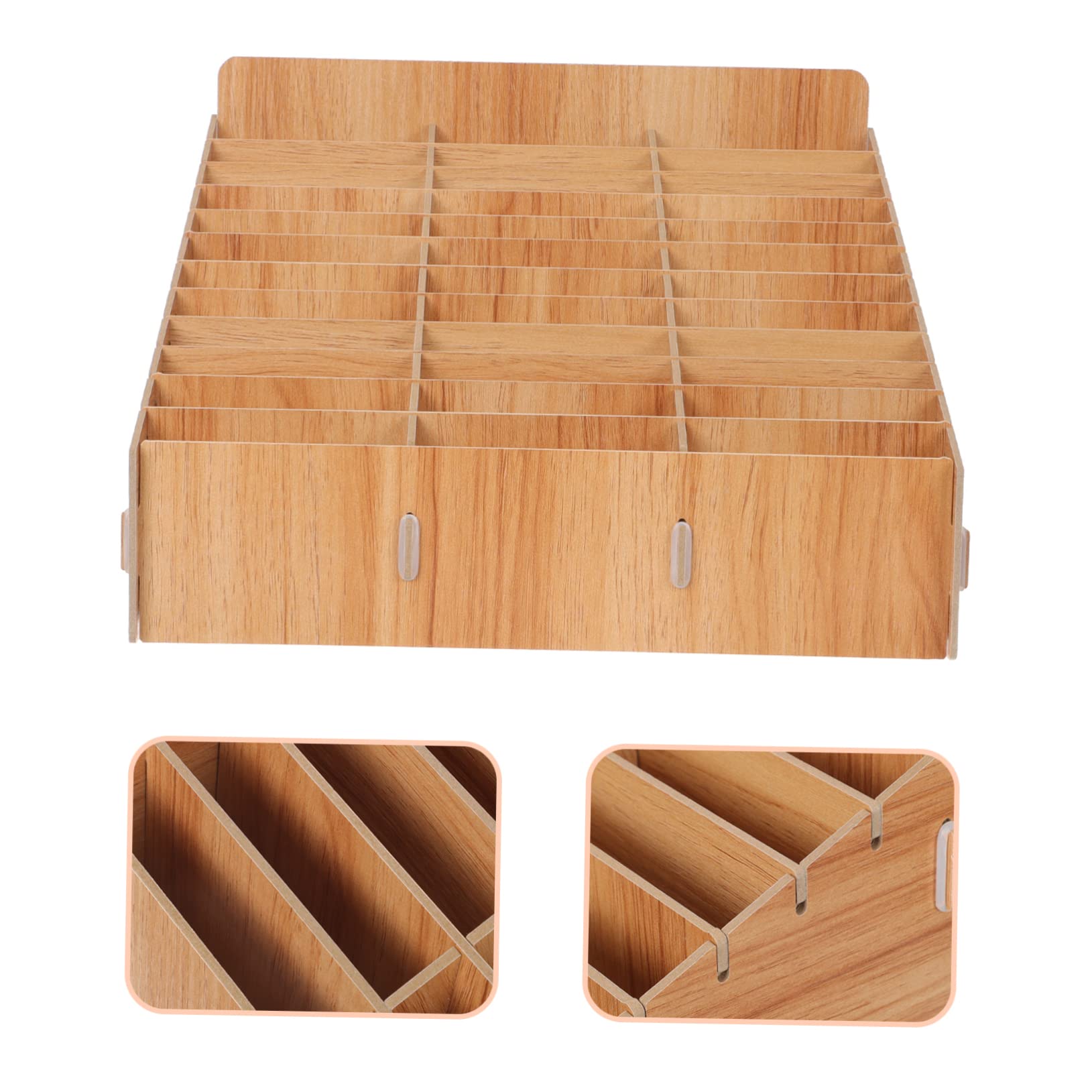 Scatola Portaoggetti in Legno Da Scrivania Scomparti Multipli Organizer Per Telefono Contenitore Da Tavolo Casa