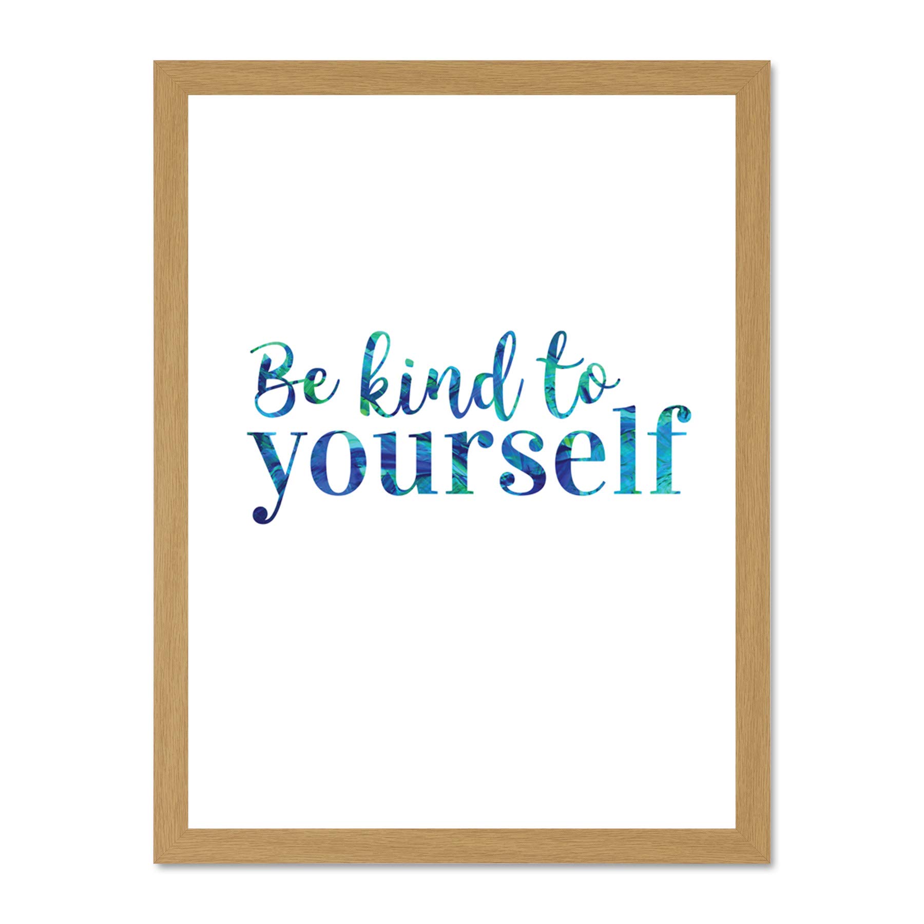 Be Kind Yourself Texture Large Framed Art Print Poster Wall Decor 18x24 inch