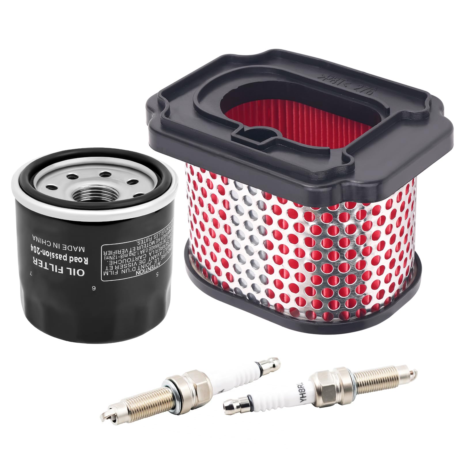 Road Passion 1*Filtro de Aire 1WS-14450-00-00 & 1*Filtro de aceite 15410-MCJ-000 16097-0002 & 2*Bujías de encendido Compatible con Yamaha MT07 XSR700 TRACER 700