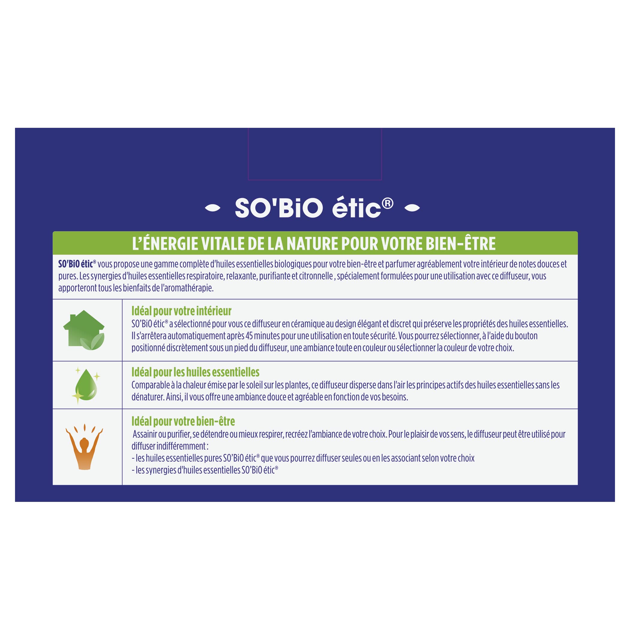 So'Bio étic - Ceramiczny dyfuzor olejków eterycznych - zmieniające się światło