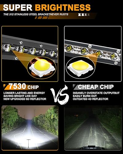 Miniatura 4 de Barra de luz Led de 8 pulgadas y luz de conducción de fila única de 30 W LEDs CREE 6D lámpara de luz de carretera para Jeep, cabina, barco, SUV,