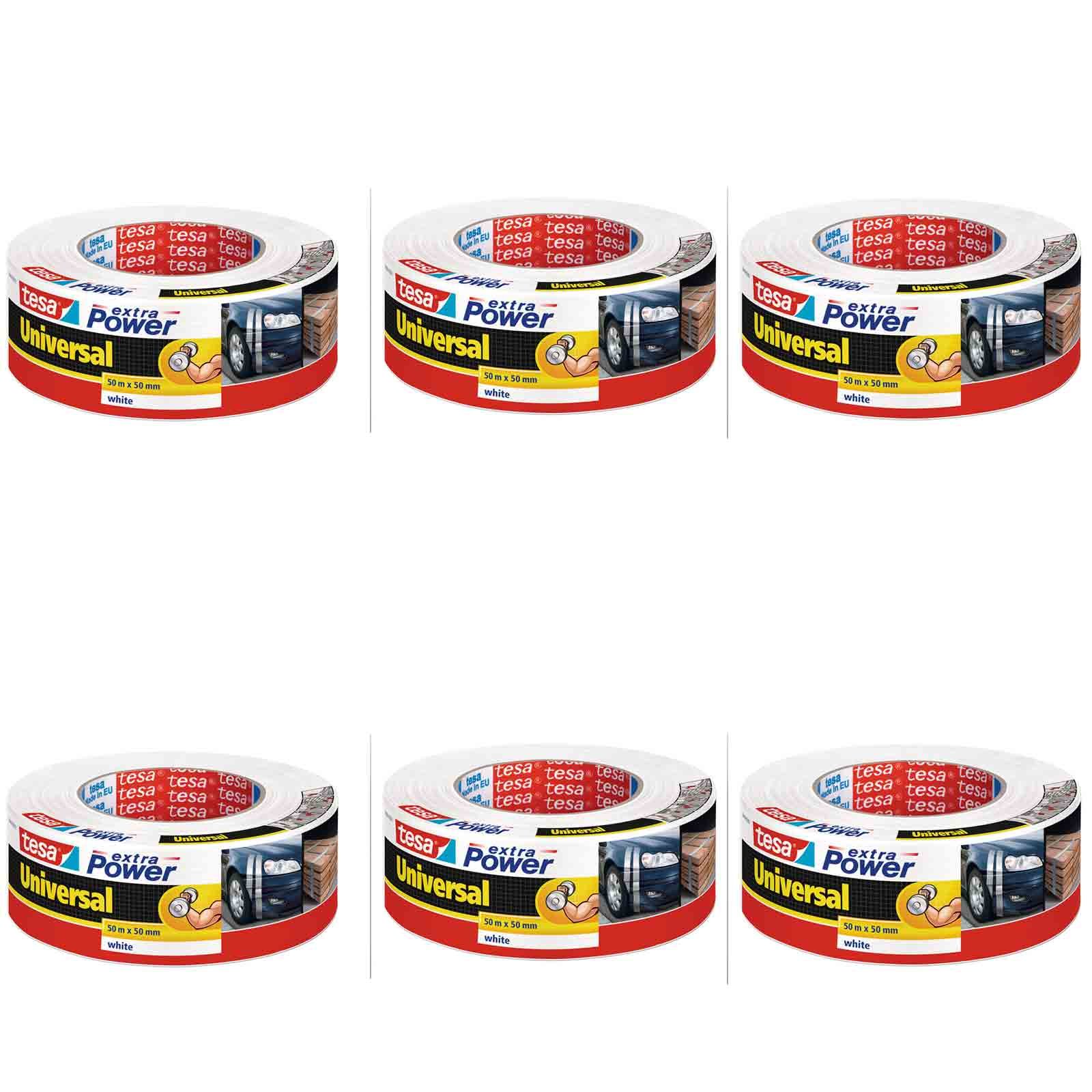 Cinta Adhesiva de Potencia Universal para la reparación de la Cinta de la/56389 en Colour Blanco y Negro y Plata para la selección de, Blanco, 50 Meter Lang 50mm breit