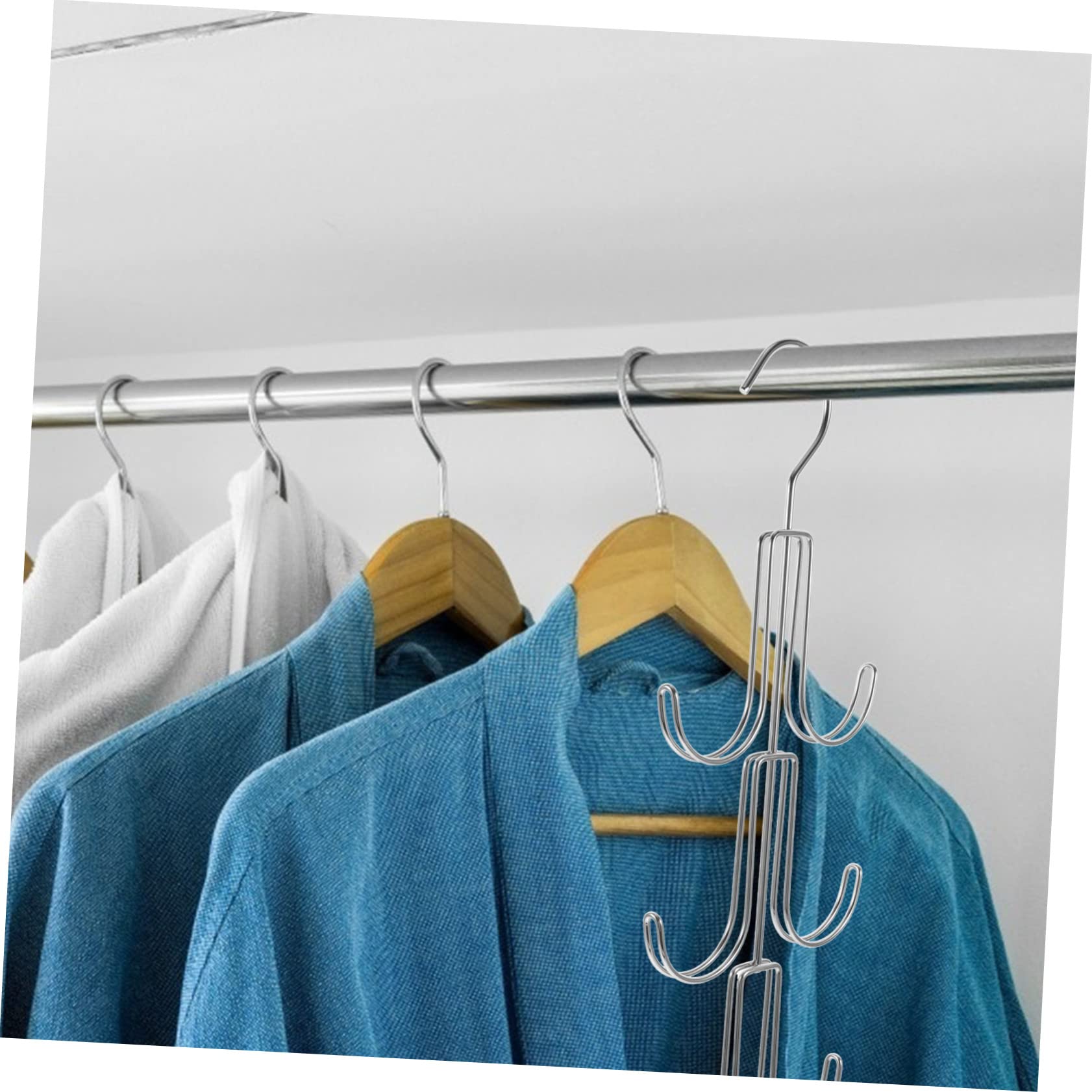 Cabilock 5 Stück Multifunktionaler Drehbarer Kleiderschrank Hänger aus Robustem Praktischer Organizer für Handtaschen Schals und Handtücher Platzsparend Einfache Aufbewahrung ohne Bohren