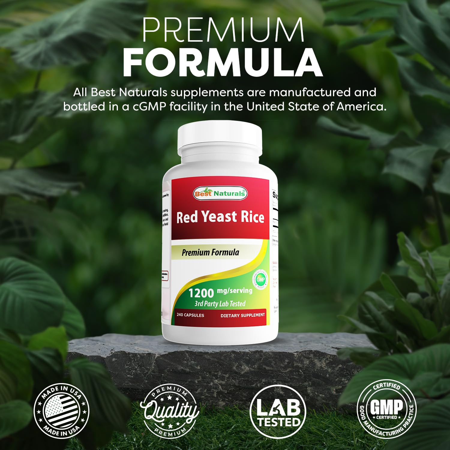 Best Naturals Red Yeast Rice 1200mg Per Serving 240 Capsules — Amazon image 5