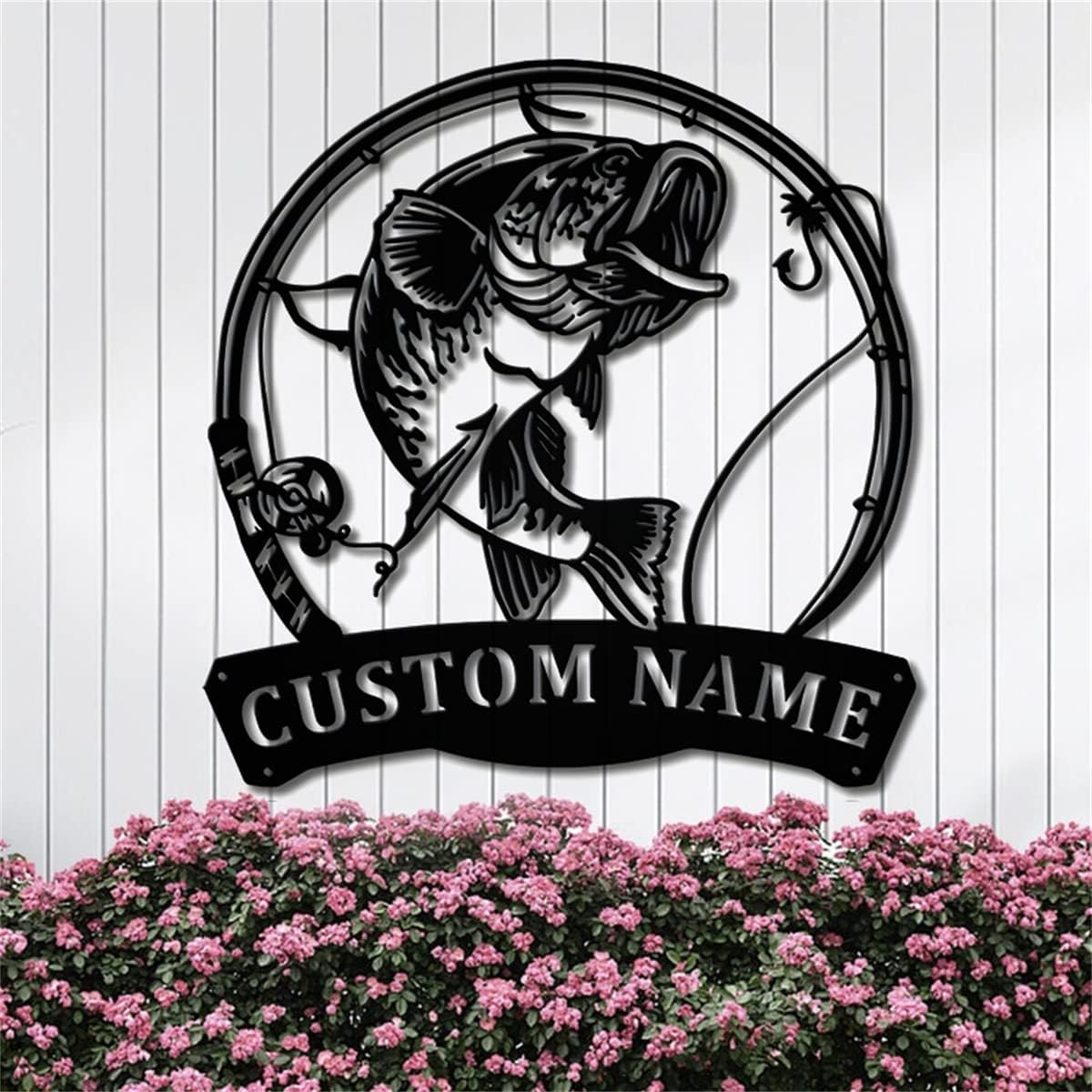 Amazon.com: Riaeelvs Personalized Largemouth Bass Metal Wall Art,Custom ...