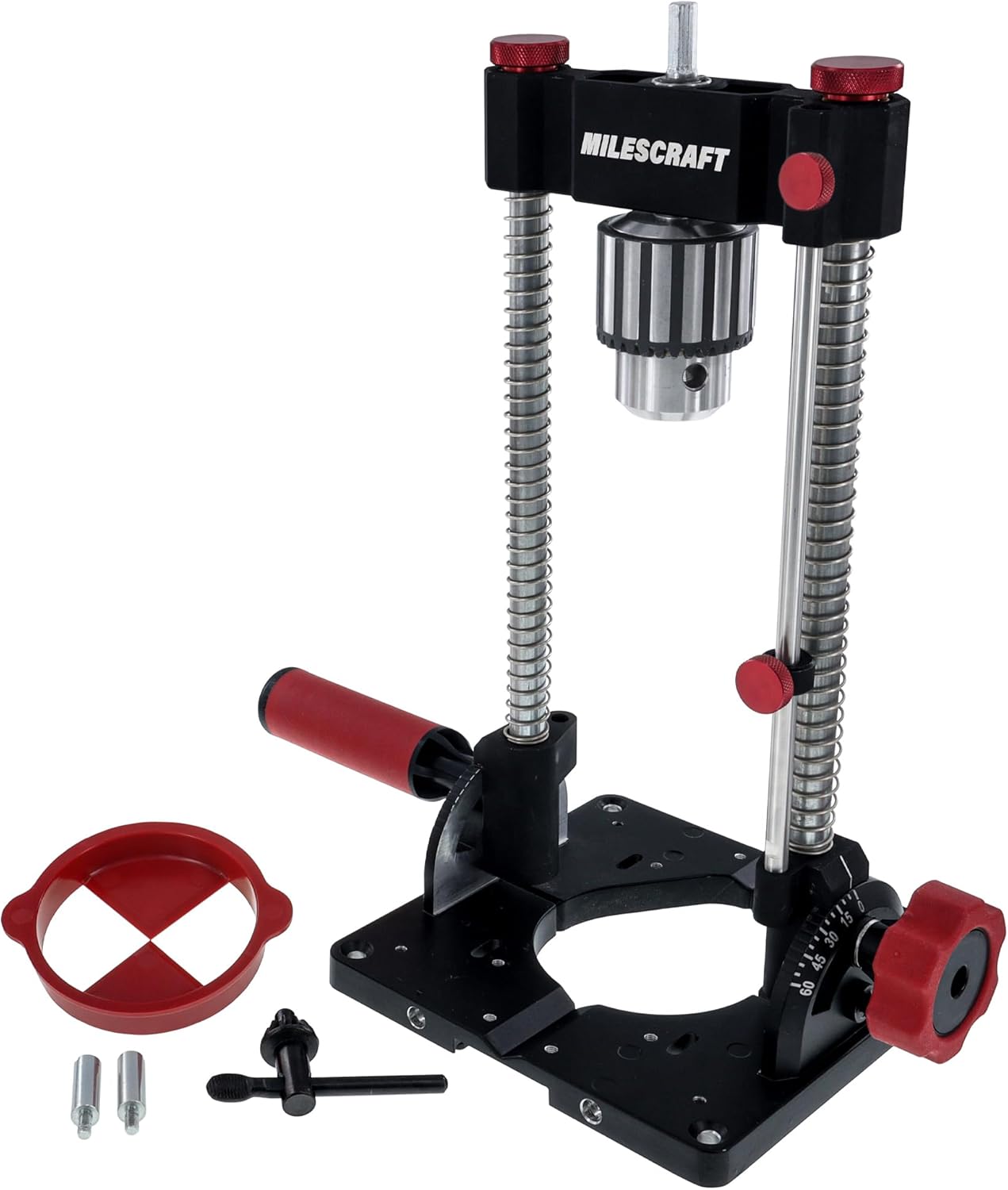 Milescraft 1348 Drill Mate PRO – Heavy-Duty Portable Drill Press Drilling Guide