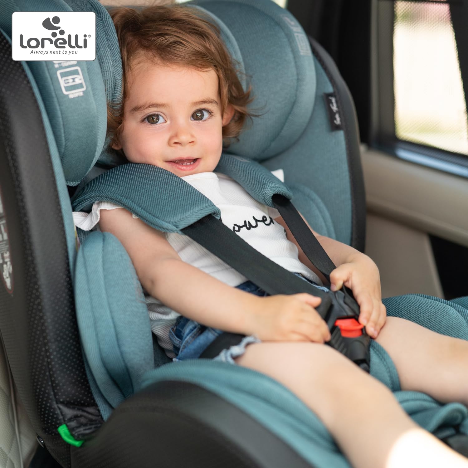 Lorelli Auto Kindersitz Nebula mit Isofix, 360 Grad drehbar, (0-36 kg) Mitwachsender Autositz i-Size 40-150cm - Gruppe 0+/1/2/3, Babysitz ab Geburt, 5-Punkt-Gurt, Einstellbare Kopfstütze, grau