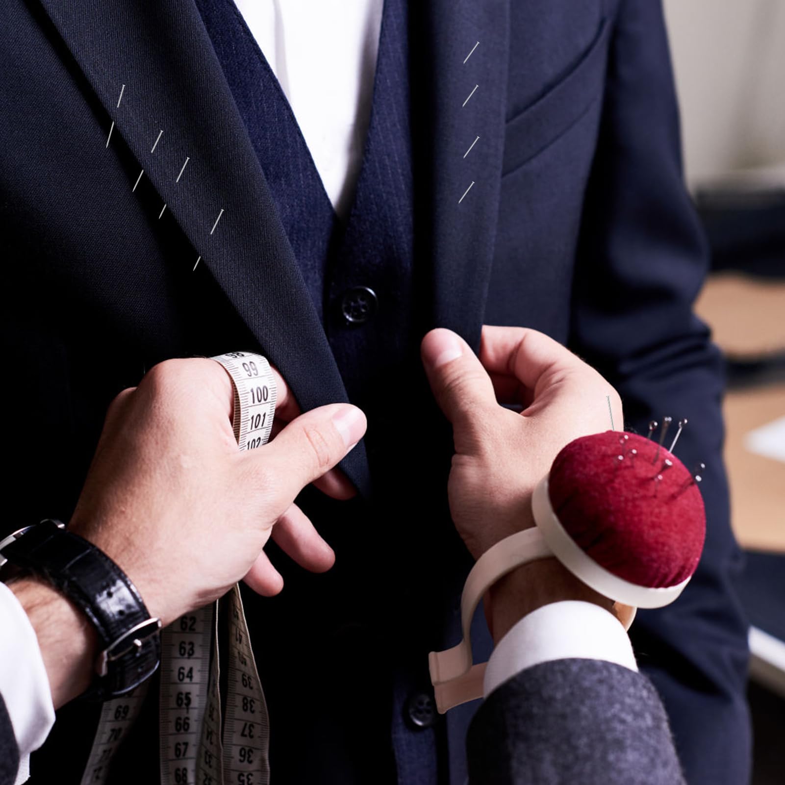 500 Spilli Da Cucito In Metalllo Argento - Lunghezza 26mm | Con Scatola Porta Spilli In Schiuma - Foto 12