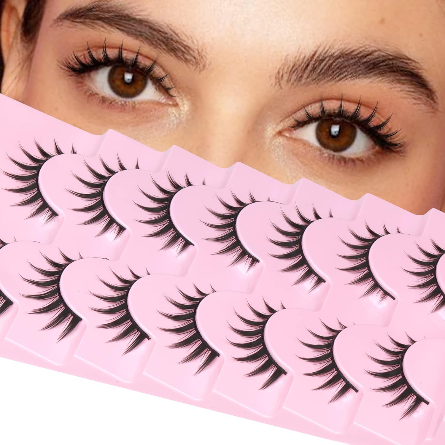 False Lashes Manga Natural Cosplay Eyelashes Wispy Short Spiky Fake