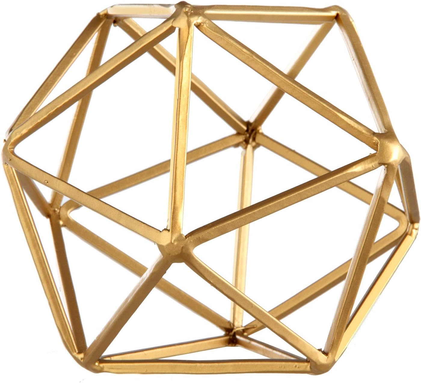 Better Homes & Gardens 5" W x 6" H Icosahedron Iron Geometric Tabletop Sculpture - Medium, Gold : Home & Kitchen