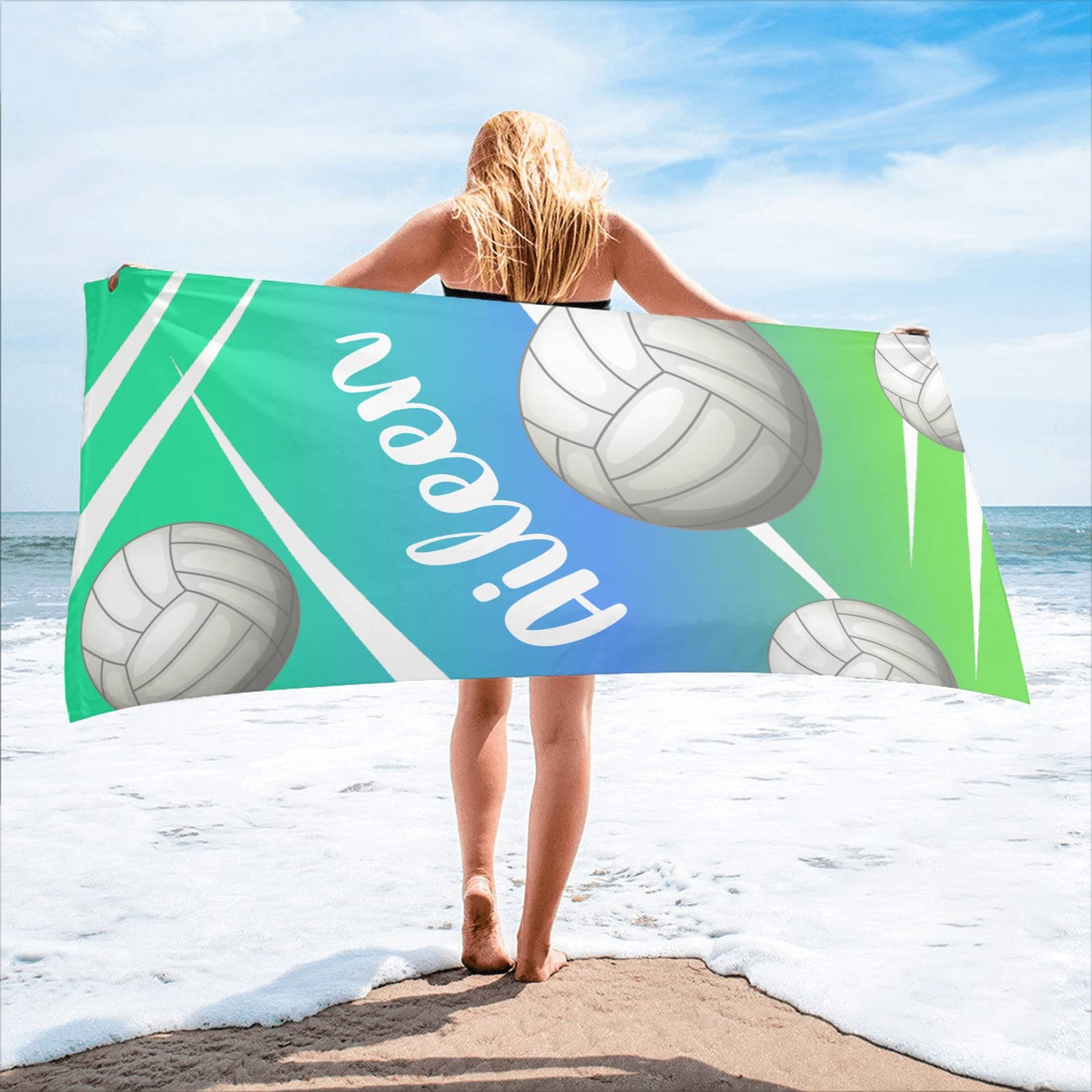 CafePress Blue & Tan Chevron Vintage Golfer Beach Towel - 30x60 Inches, Super Absorbent