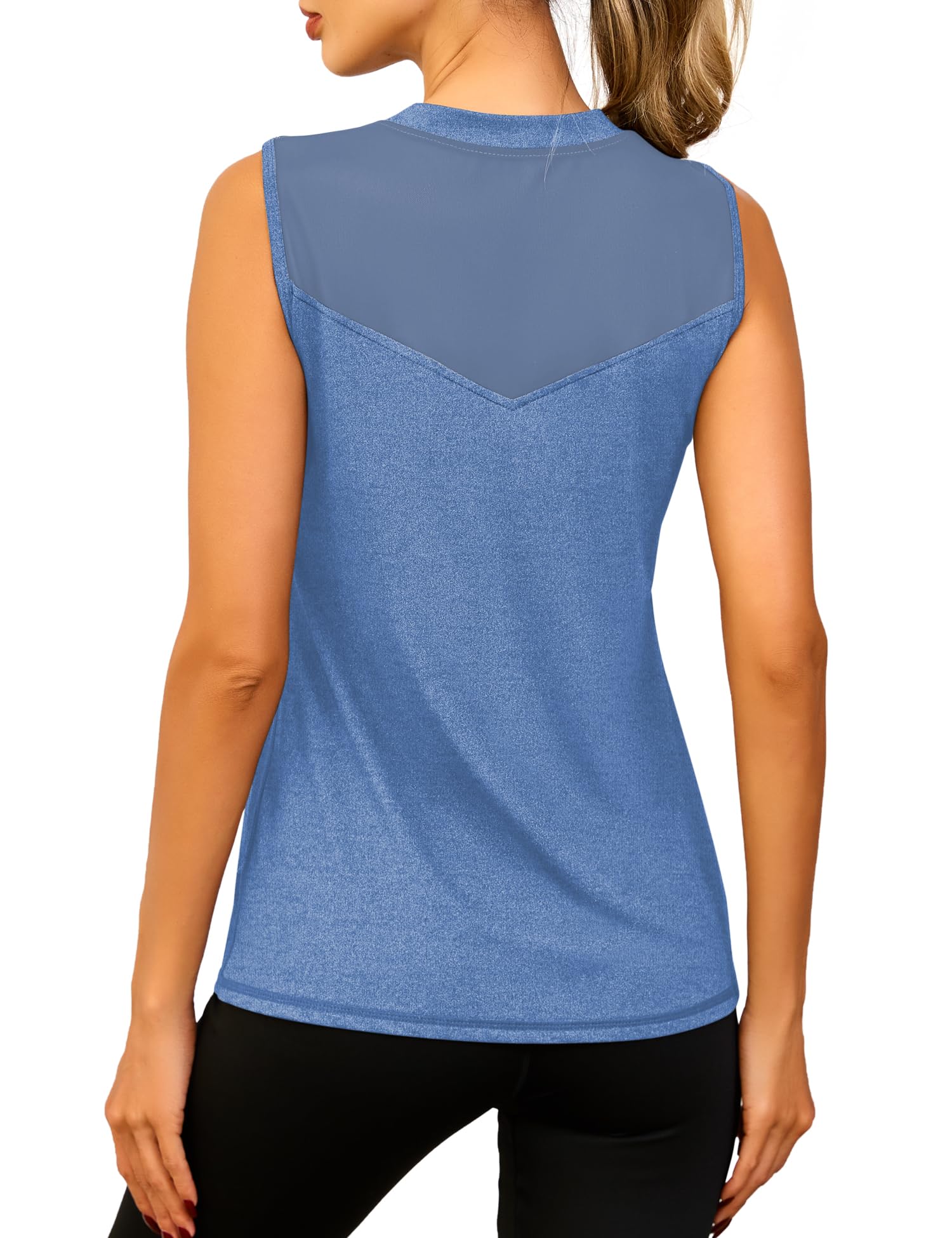 Memouniva Damen Sport Top Ärmelloses Yoga Shirt Leichte Sport Oberteile Fitness Tank Top