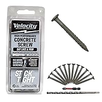 Vista 7 de Velocity Kit de tornillos para hormigón con barrera de humedad RedSeal, incluye 12 tornillos para hormigón de alto rendimiento, 1 broca y 1 broca