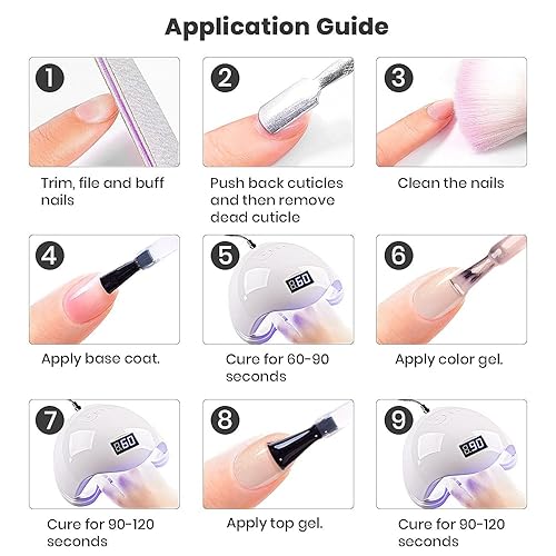 Miniatura 8 de RARJSM Esmalte de uñas en gel color piel color melocotón rosa dorado brillante gelatina neutro tono de piel esmalte de uñas en gel 0.5 onzas