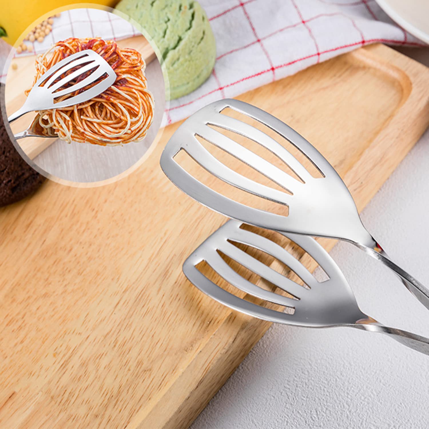 2 Stück Edelstahl Essen Zange, Essen Tong, Gebäckzange Salatzange, Zange Küche Edelstahl, Buffetzange Aus Edelstahl, Grillzange, Tongs, Für Salate, Brot, Kuchen, Buffets, Barbecue