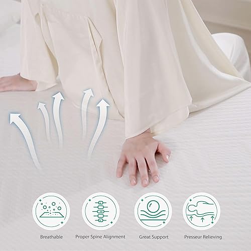 Vista 49 de Repuesto de colchón de espuma viscoelástica de 4.5 pulgadas, 73 x 52 pulgadas, con tela sin fibra de vidrio y funda lavable para cama y sofá cama