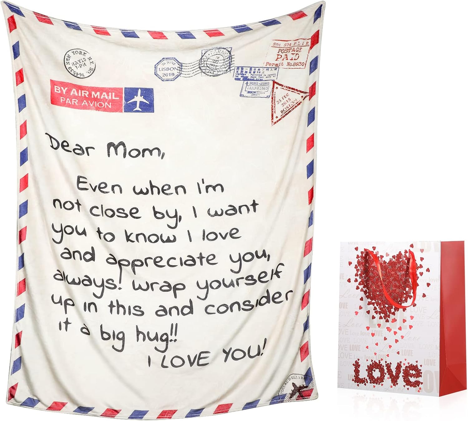 for Mom Soft Cozy Blanket from Daughter Son Dear Mom