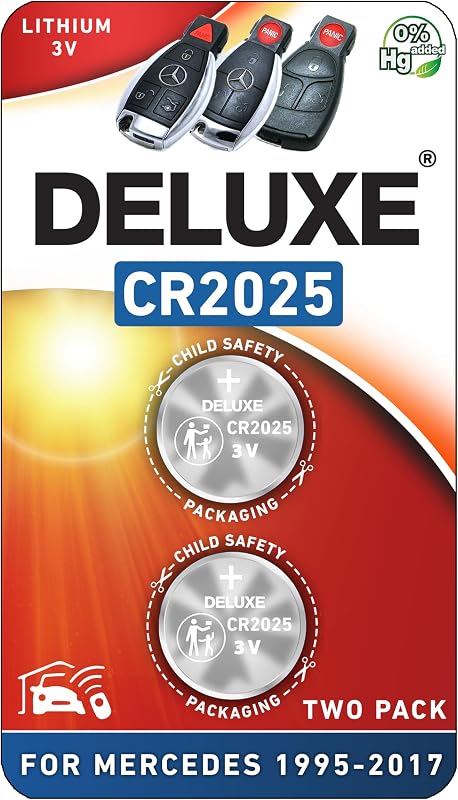 Baterias CR2025 para chave presencial Mercedes-Benz 3 V Deluxe Batteries – Pacote com 2