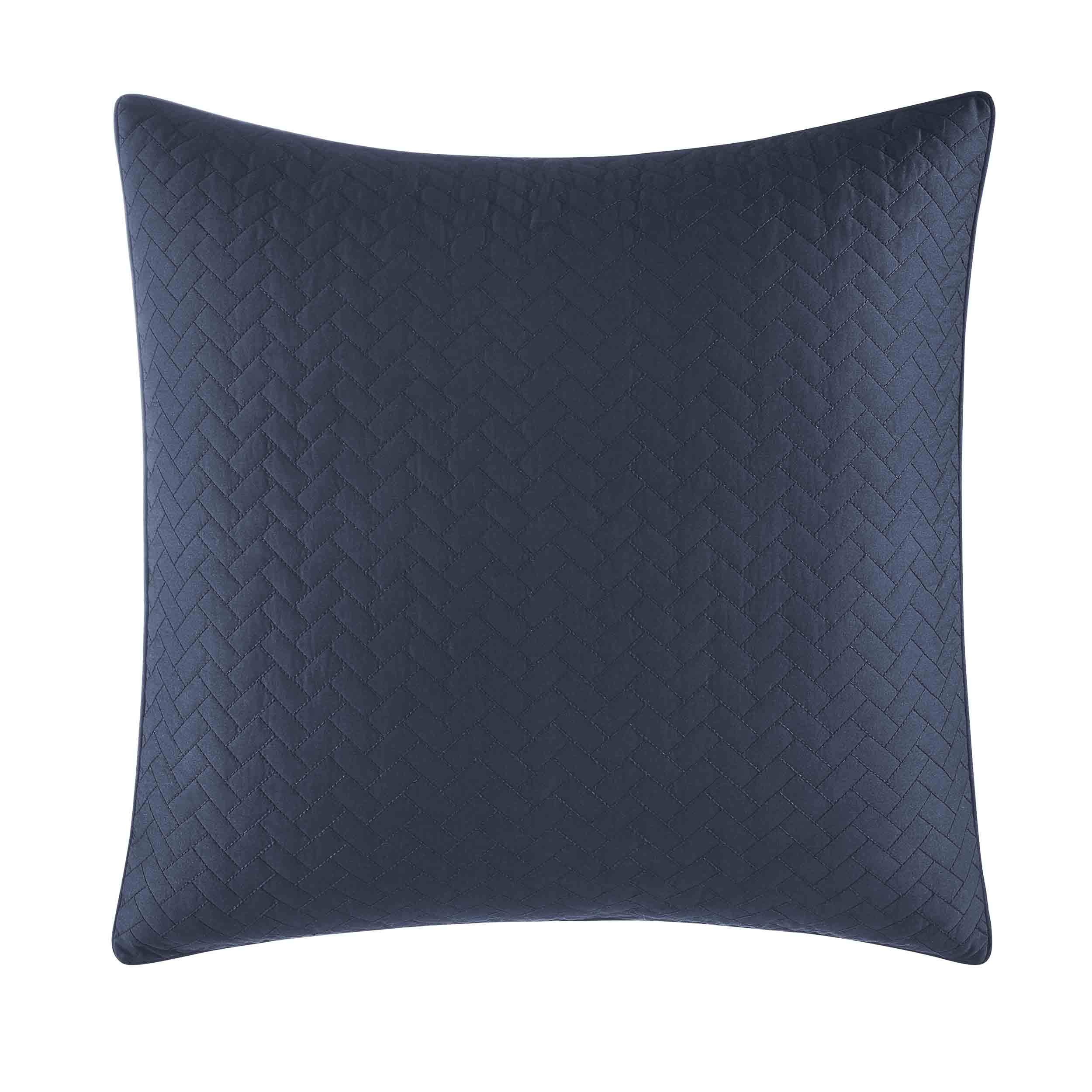 Euro Sham Nautica en coton bleu marine pour oreiller carré