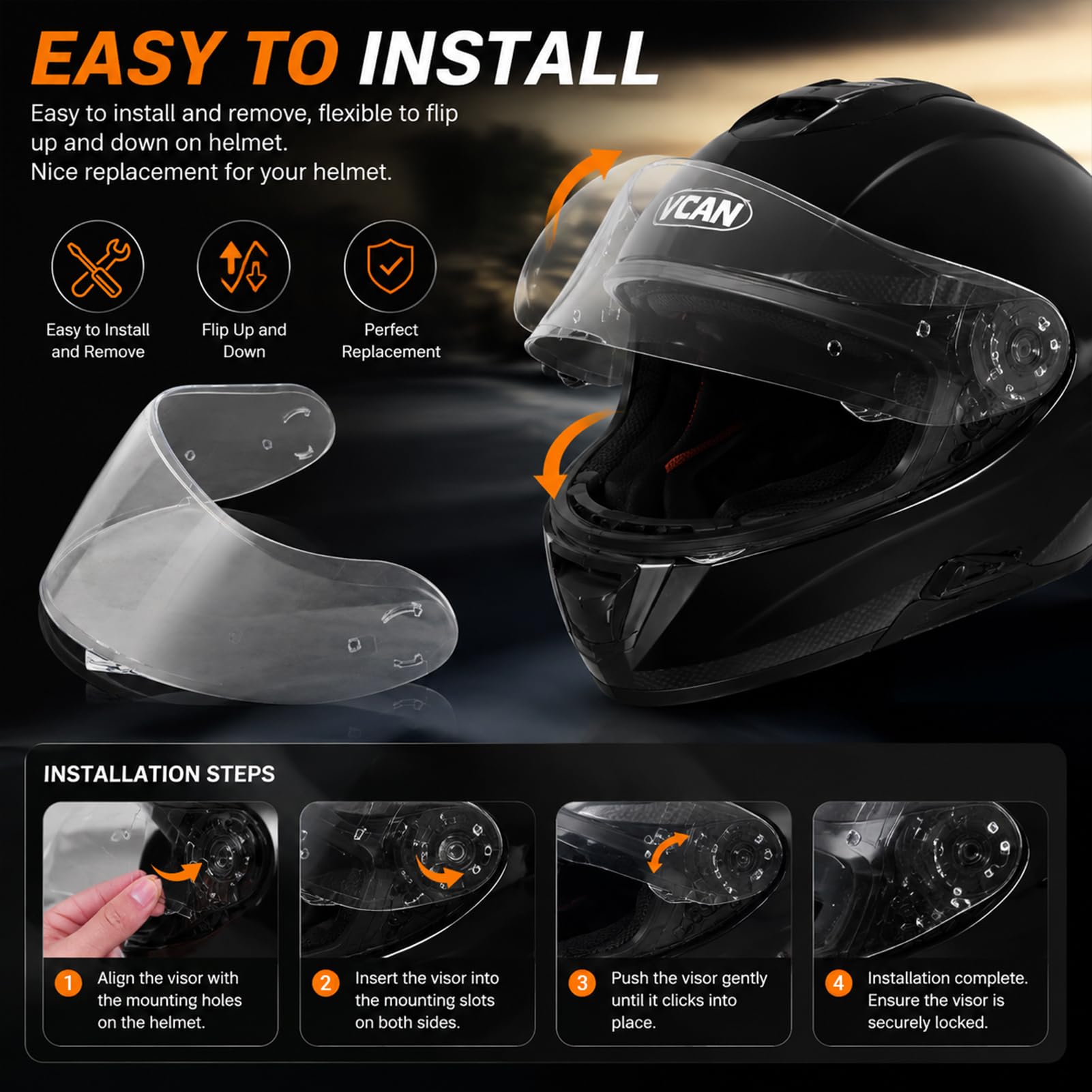 SHOEI NEOTEC Spezialhelmlinse CNS-3-Serie perfekte Passform Vierfachschutz (Blendschutz/UV400/Beschlagschutz/Windschutz) hochauflösende transparente Linse Motorrad-Reitzubehör