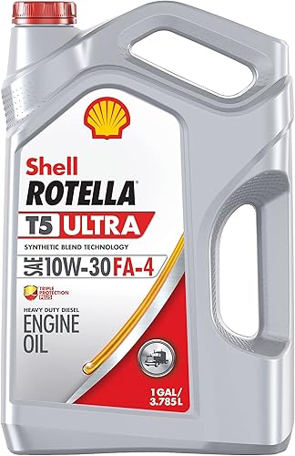 Shell Rotella Aceite de motor diésel T5 Ultra Synthetic Blend 10W-30, FA-4 (1 galón, caja de 3) disponible en Yaxa Venezuela