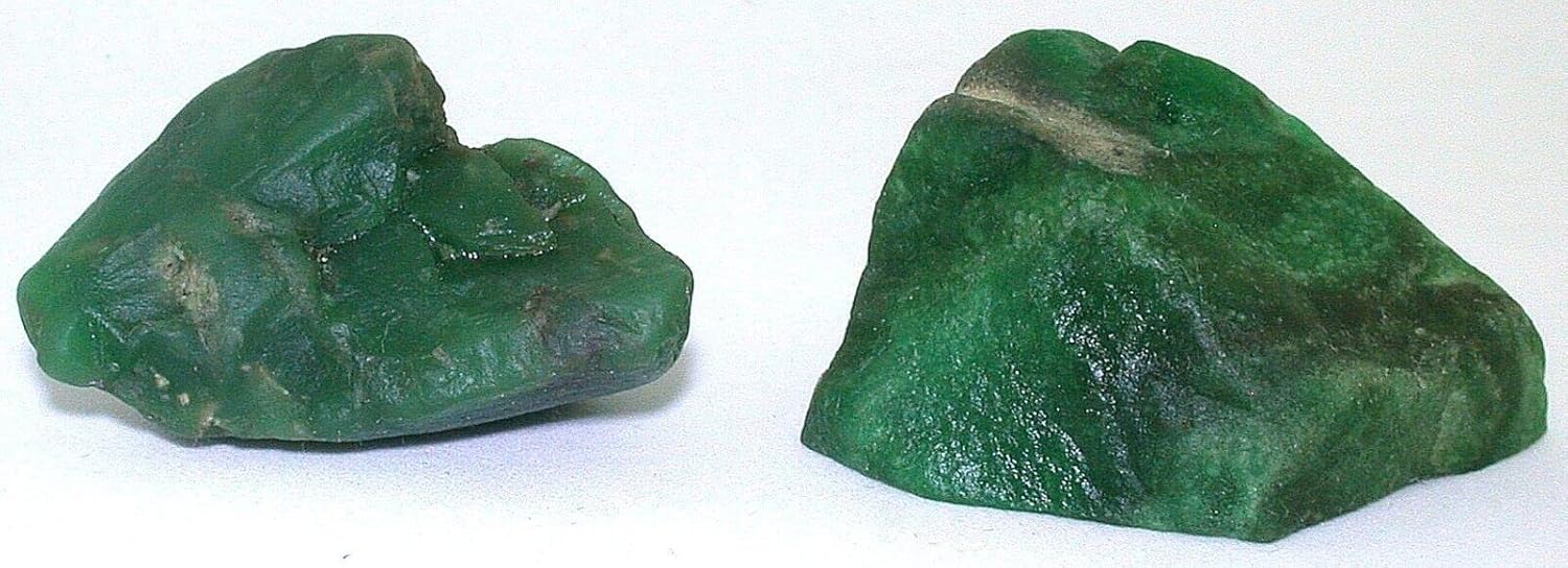 63.30 Gram Two Rare Emerald Green Silica Variscite CAB Facet Rough VS10/32223