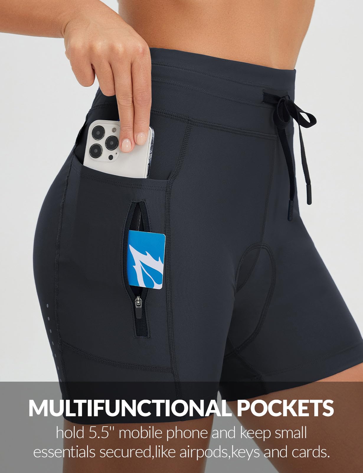 BALEAF Pantaloni da ciclismo da donna, imbottiti, da 5 pollici, 4D, imbottiti, corti da ciclismo, abbigliamento da ciclismo