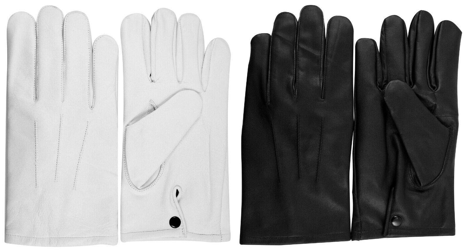 Guantes militares de cuero para vestir con broches confeccionados en piel legítima de alta gama