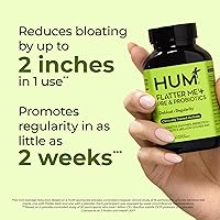 Vista 3 de HUM Flatter Me - Enzimas digestivas para mujeres y hombres, suplemento de hinchazón para la salud digestiva con hoja de jengibre y menta, píldoras