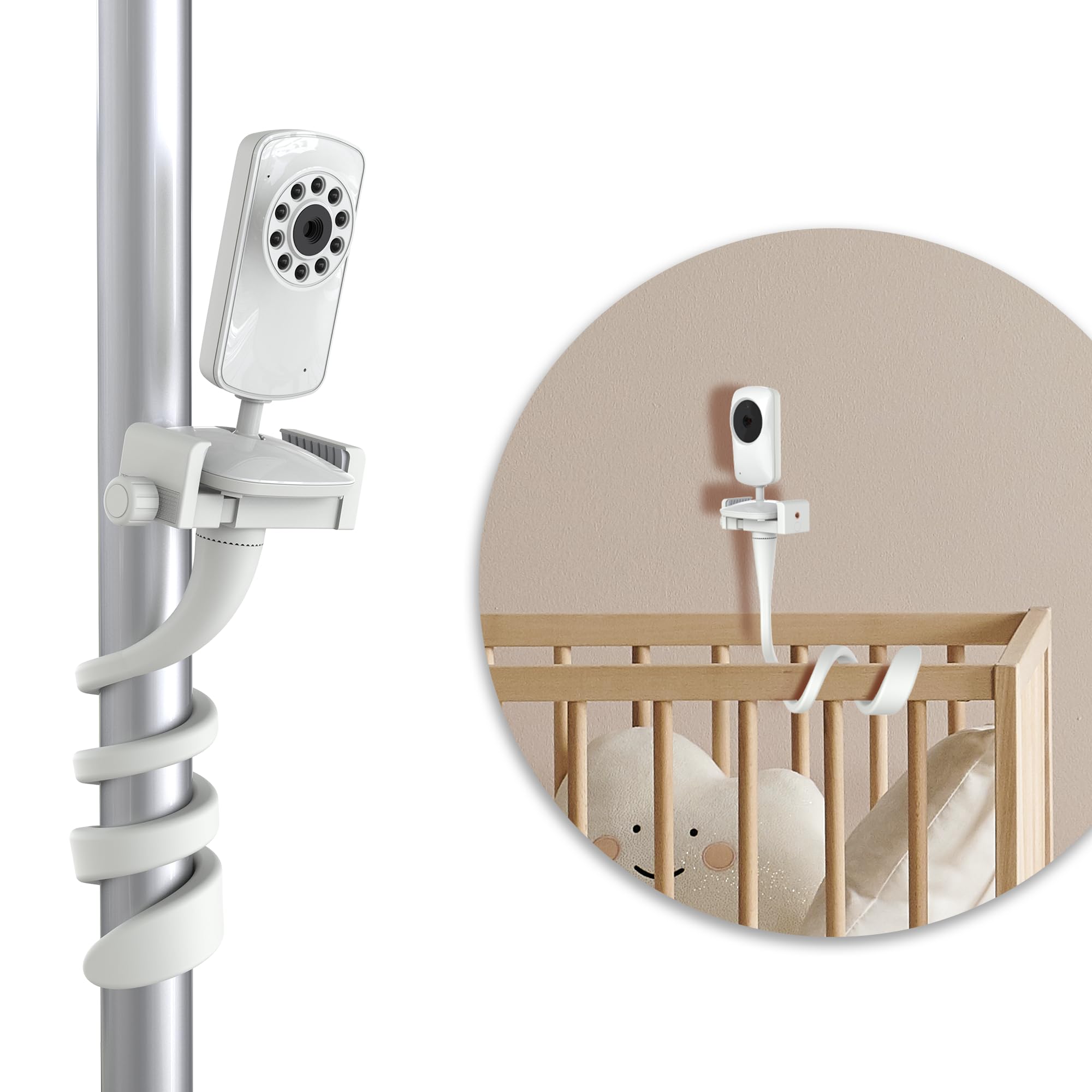 VTimes Baby Camera Monitor Mount for VT31/VT50/VM819/‎SM24/HB30/DXR-8/LF2423/OD8021/OD8038, Versatile Flexible Baby Monitor Stand Holder Easy to Install, Without Tools or Wall Damage