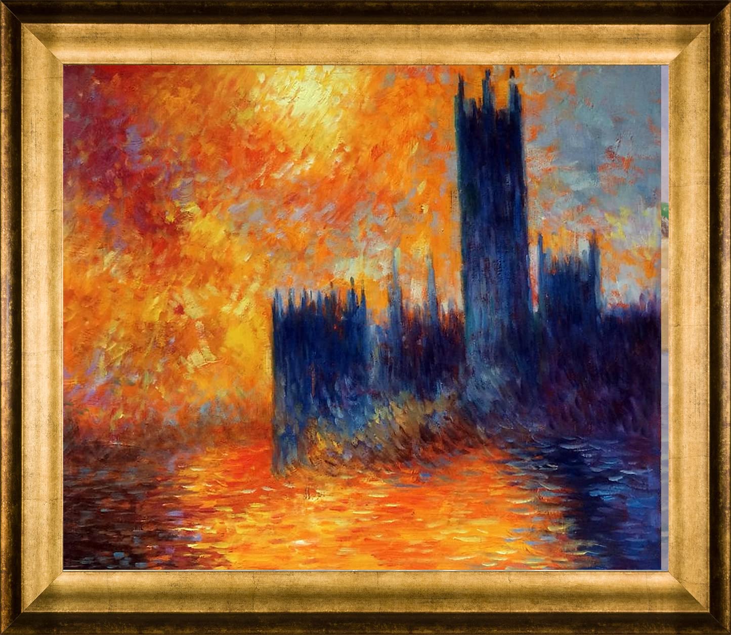 La Pastiche House of Parliament Sun with Athenian Gold Frame, 25" x 29"