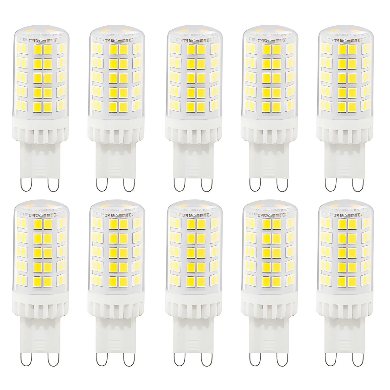 HUAMu G9 LED Light Bulb 7W Cold White 6000K, G9 60W 70W Halogen Bulbs Replacement, Non Dimmable, G9 Pin Base Light Bulb, AC220-240V, 360°Beam Angle, 10 Pack