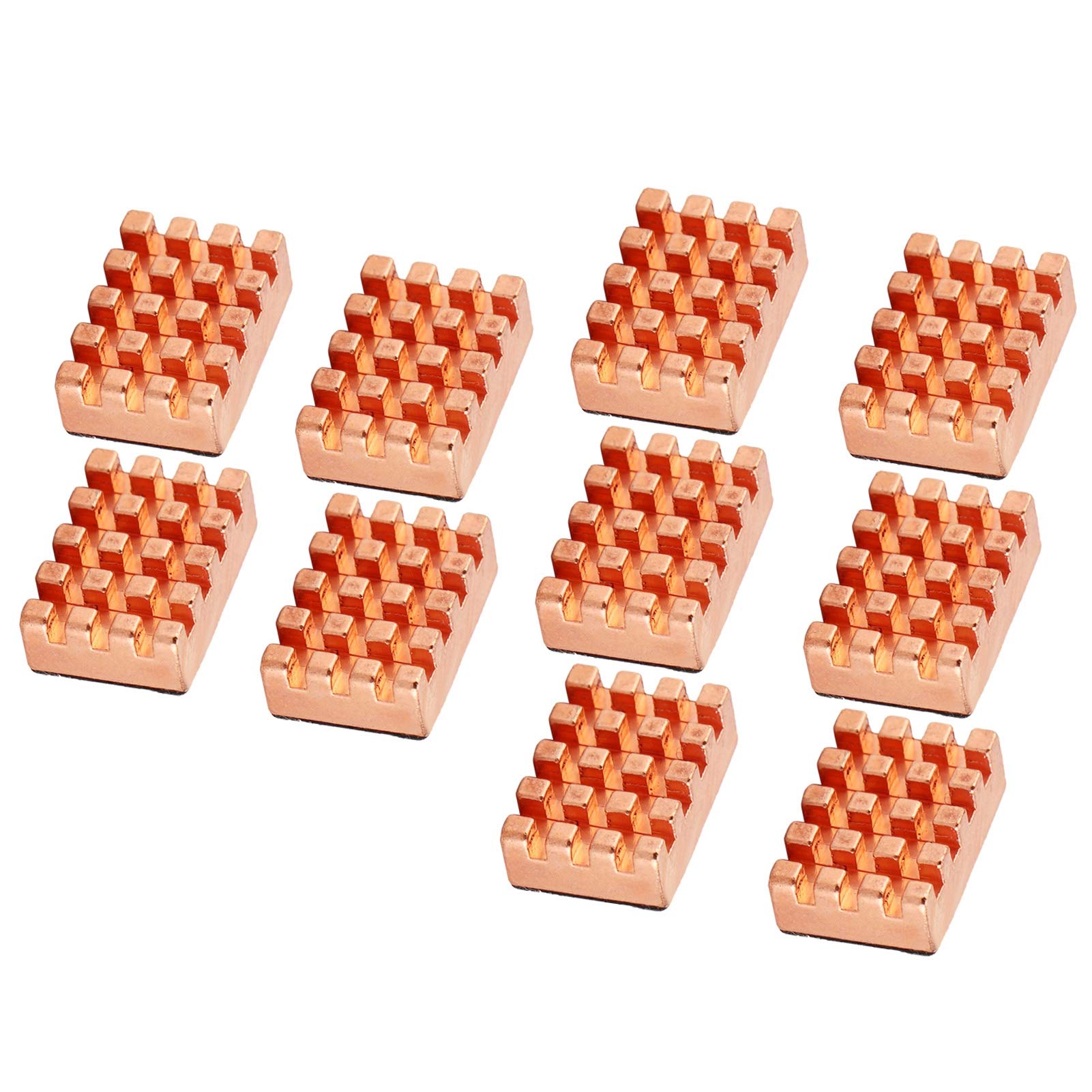 10x miedziane radiatory chłodzące VGA RAM, radiator chłodnicy 15x10x5mm dla , VGA RAM, chipy IC, Mosfet SCR (z podkładkami termicznymi)