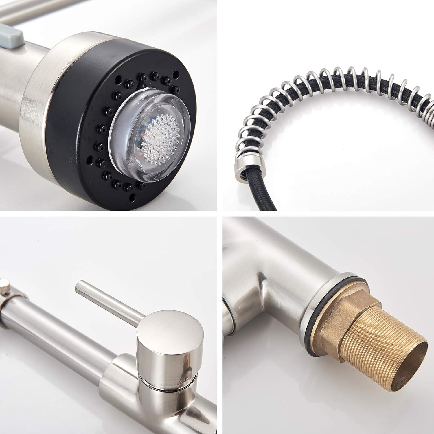 Buу 1 gеt 1 🔥 Brushed Nickel Kitchen Faucet,LED Spring Kitchen Faucets ,Kitchen Sink Faucets Pull Down Sprayer Single Handle Oulantron Commercial Faucets Stainless Steel Crаzу Clеаrаnсе Brushed Nickel Kitchen Faucet,LED Spring Kitchen Faucets ,Kitchen Sink Faucets Pull Down Sprayer Single Handle Oulantron Commercial Faucets Stainless Steel