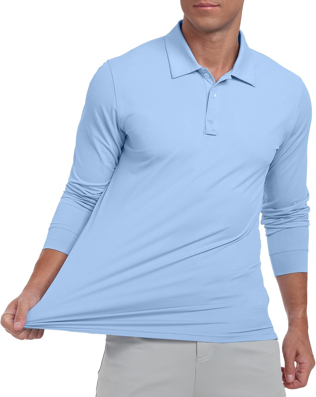 Askdeer Men's Golf Polo Shirts Long Sleeve UPF 50+ Performance Collar Shirts Lightweight Summer Casual Quick Dry Tee - Image 5