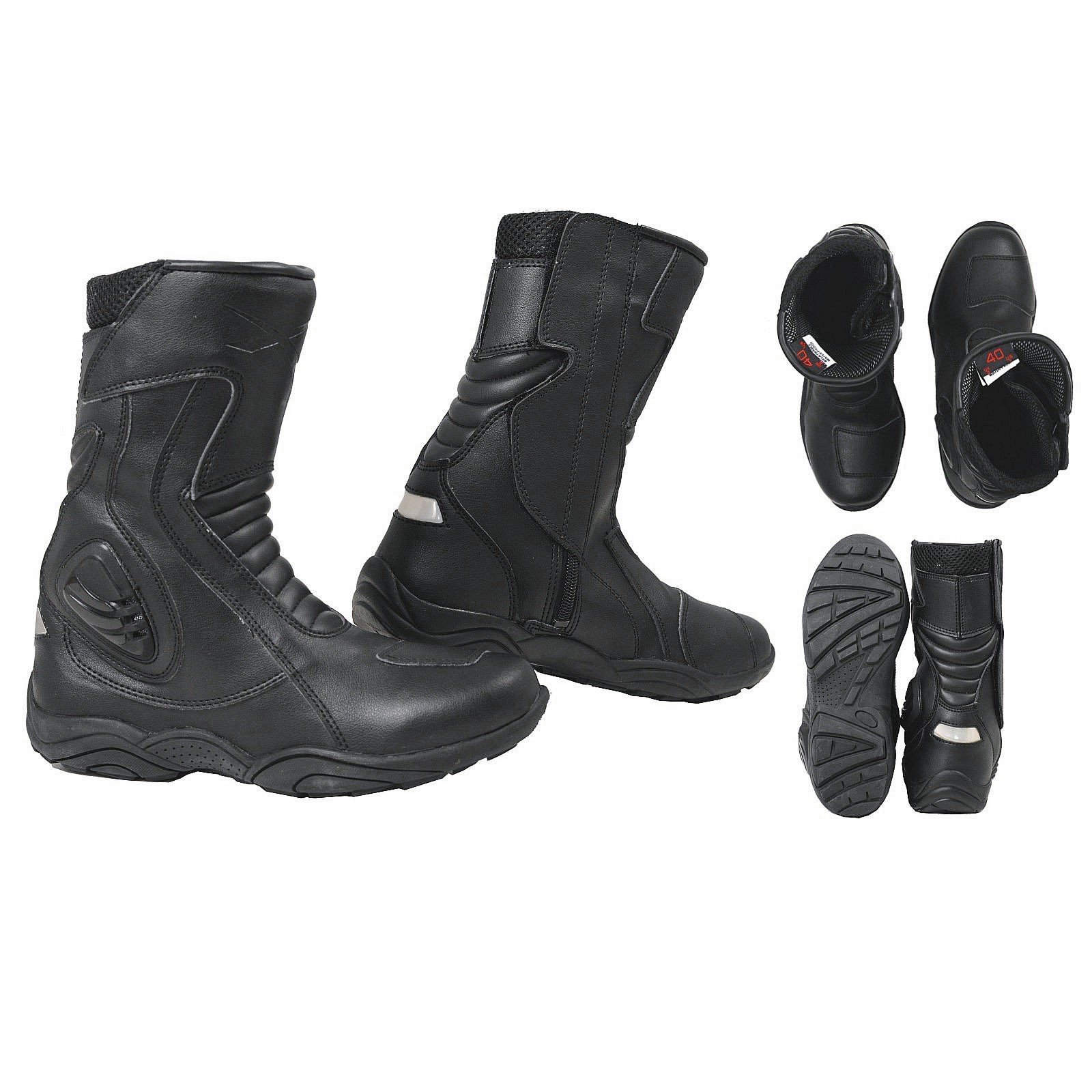 A-Pro Stivaletto Stivali moto Sport Touring Gran Turismo Impermeabile Basso Nero 41