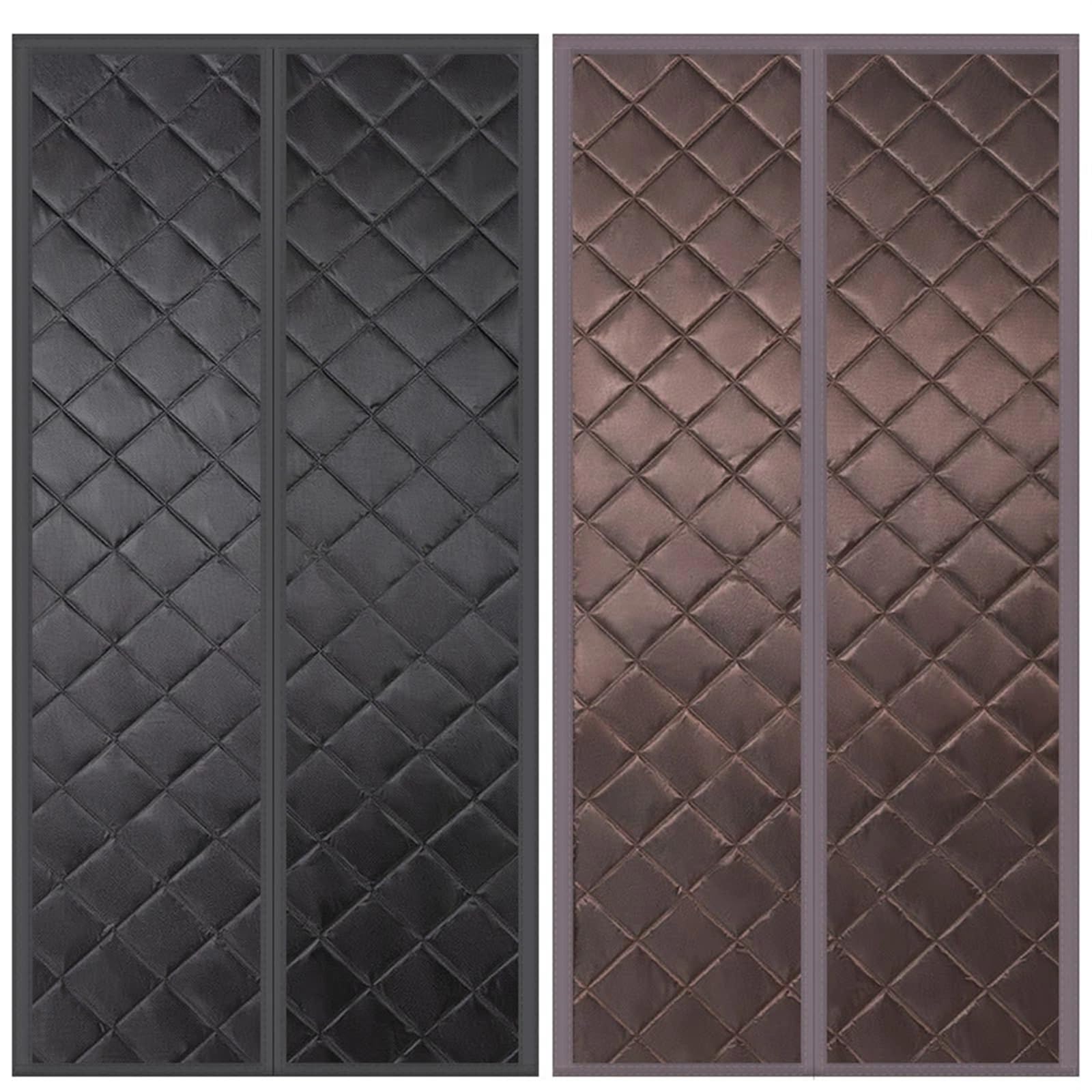 Tenda termica termica per porta, per l'inverno, magnetica, termica, per porta d'ingresso, mantiene al caldo e risparmia energia, grigio scuro, 90 x 210 cm