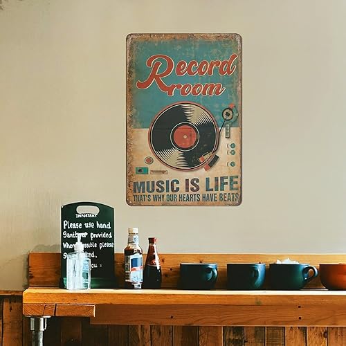 Miniatura 8 de Póster de música vintage, póster de arte en lienzo de música y arte de pared, divertido cartel de metal para cocina, jardín, baño, granja, hogar,