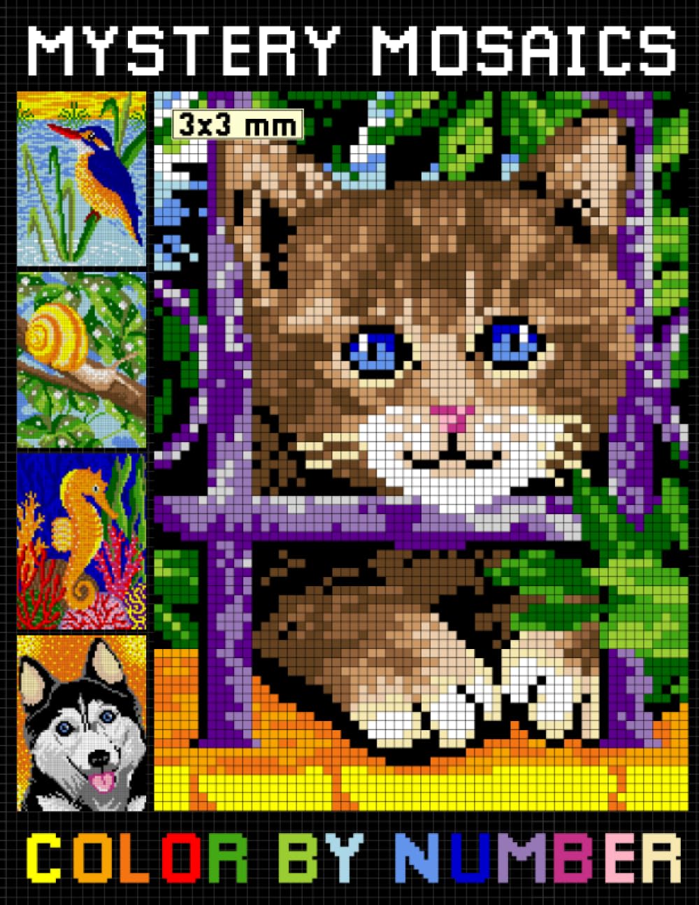 Mystery Mosaics Color By Number: Adult Pixel Art Coloring Book for Relaxation and Stress Relief (Mosaic Color by Number)