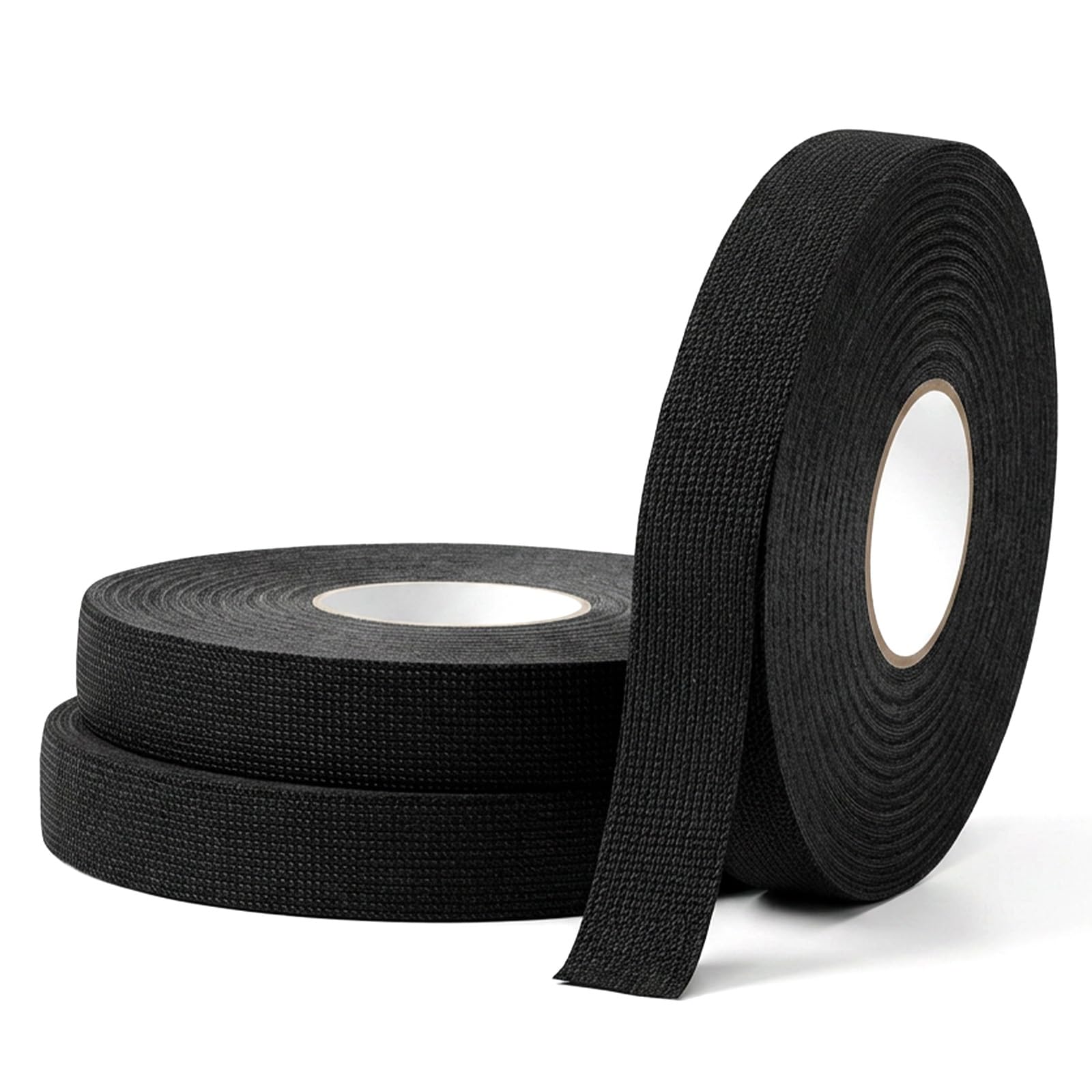 Cobee 3 Rolls Black Electrical Tapes, 19mm x 25m Wire Harness Tape Cloth Wiring Loom Tape Heat Resistant Adhesive Fabric Cloth Tapes for Car Wire Cable Management
