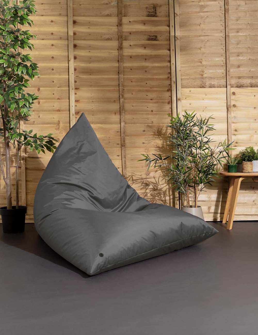 SATTVA Classy.Elegant.StylishSATTVA 5ft Triangle Bean Bag for Adults - Big Bean Bag Covers Only (No Filling), Love Sack Bean Bag Oversized, All Weather Water Resistant Ultra Soft Zipper, for Dorm & Family Room (Grey)