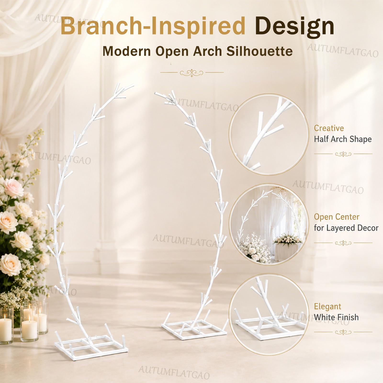 Deko Bogen Mit Ständer 2er Set, 2,2 M Weißer Metall-Traubogen Hochzeit, Hochzeitsbogen Als Hintergrundständer Für Trauung, Fotobox, Party, Empfang Und Gartendeko