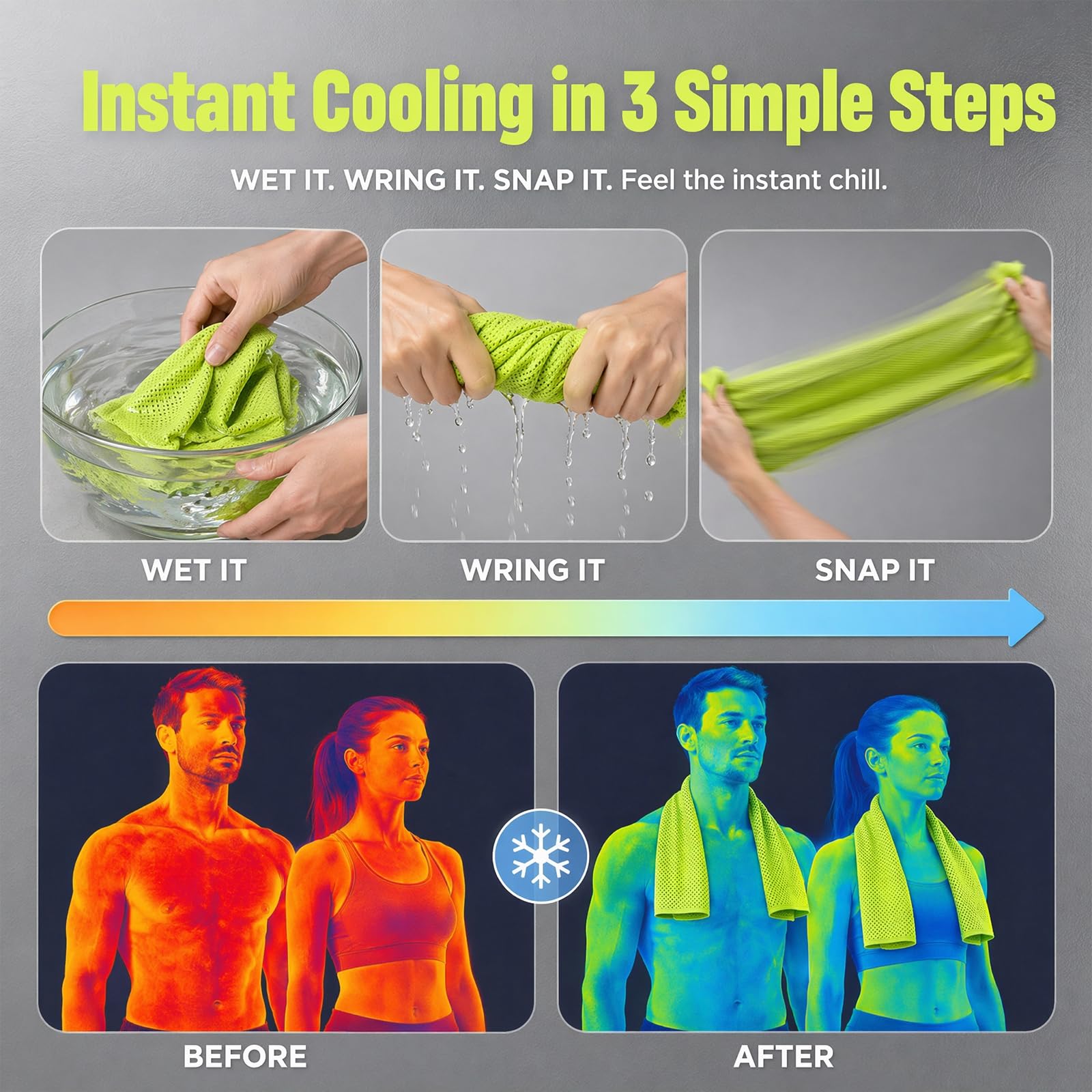 Asciugamano Rinfrescante 4 Pezzi,Cooling Towel in Microfibra ad Asciugatura Rapida,Asciugamano Sportivo Traspirante per Fitness Running Yoga Palestra,30 x 90 cm con Custodia in Silicone
