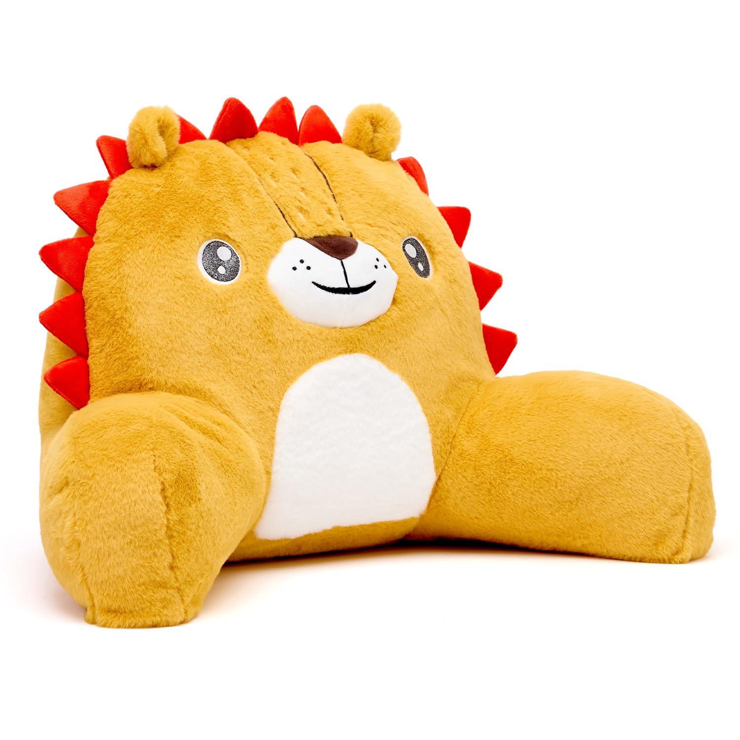 Snuggz Lion Cuddle Cushion 60x40cm, Age 12m+ - Lightweight Kids Plush Backrest Pillow with Supportive Arms, Super Soft Reading Pillow Cushion for Gaming or Napping – Soft 3D Ears & Carry Handle