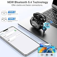 Vista 3 de Wireless Earbuds, Bluetooth Headphones 5.4 HiFi Stereo, Ear Buds with 4 ENC Noise Cancelling Mics, 48H Bluetooth Earbuds with Dual LED Display, IP7