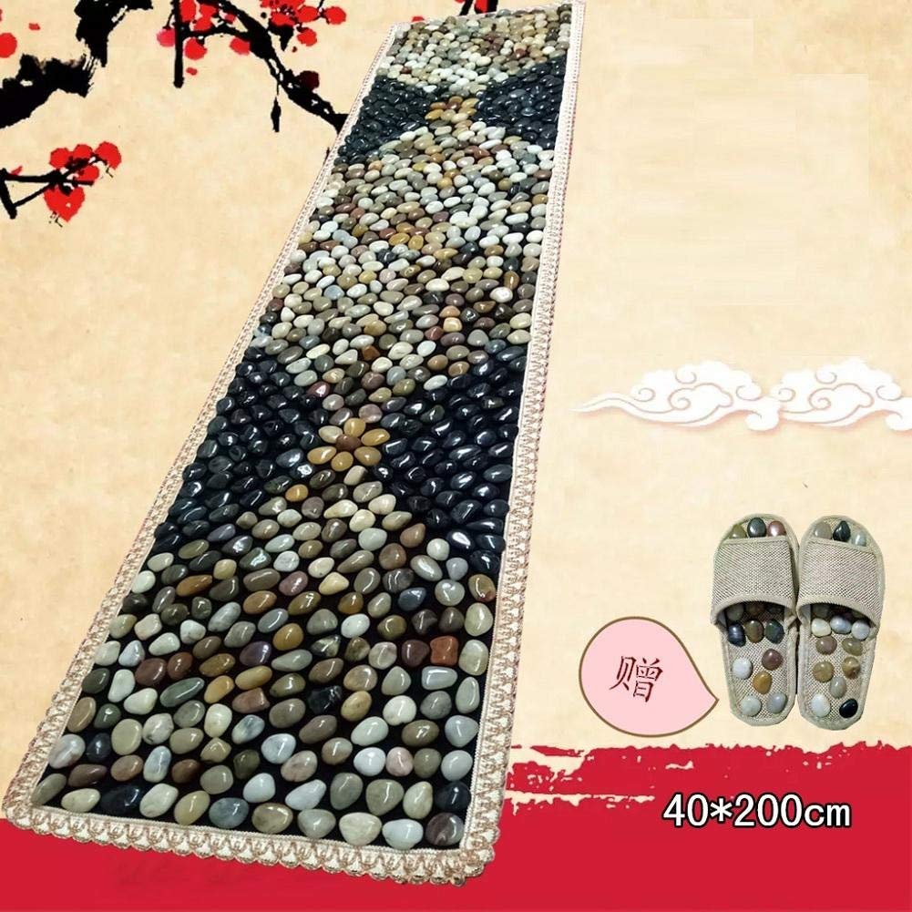 Tapis de réflexologie des pieds 2 mètres en galets MU