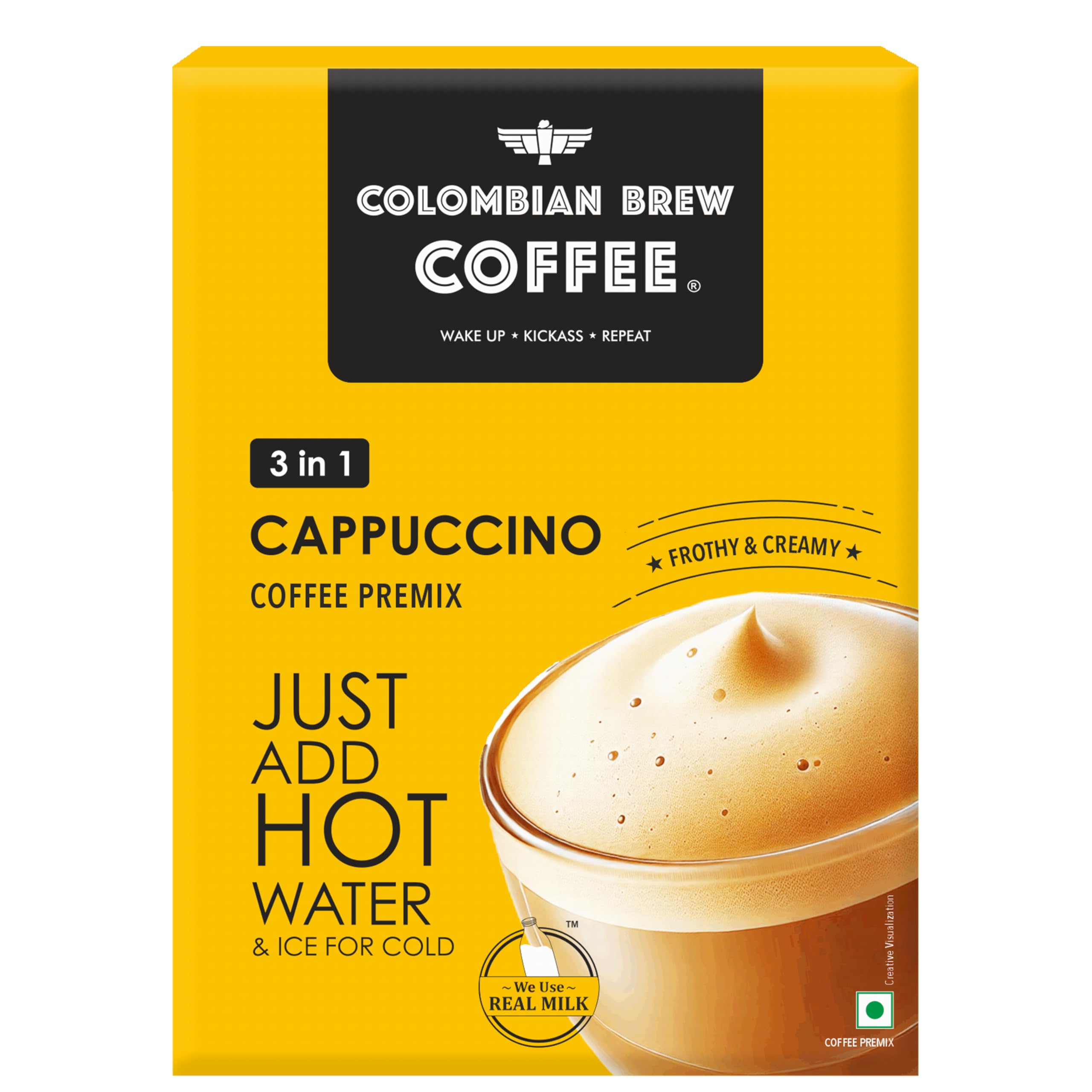 Colombian Brew 3 in 1 Cappuccino Café Latte, Instant Coffee Powder Premix, 8 Sachets 160g (gram might vary 160g - 200g)