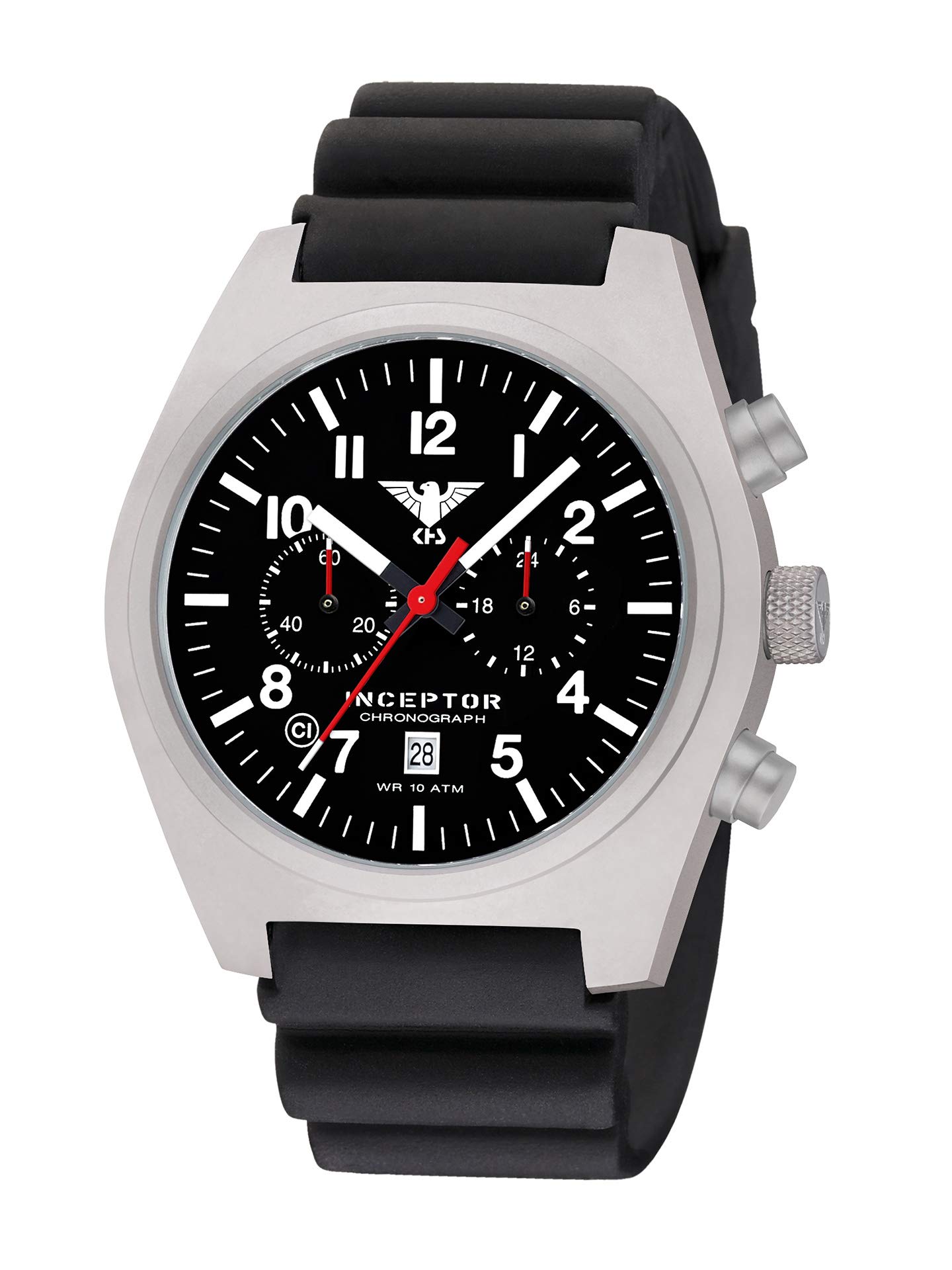 KHS Inceptor Steel Chronograf Zegarek Męski KHS.INCSC.DB z opatrunkiem Diverband czarny