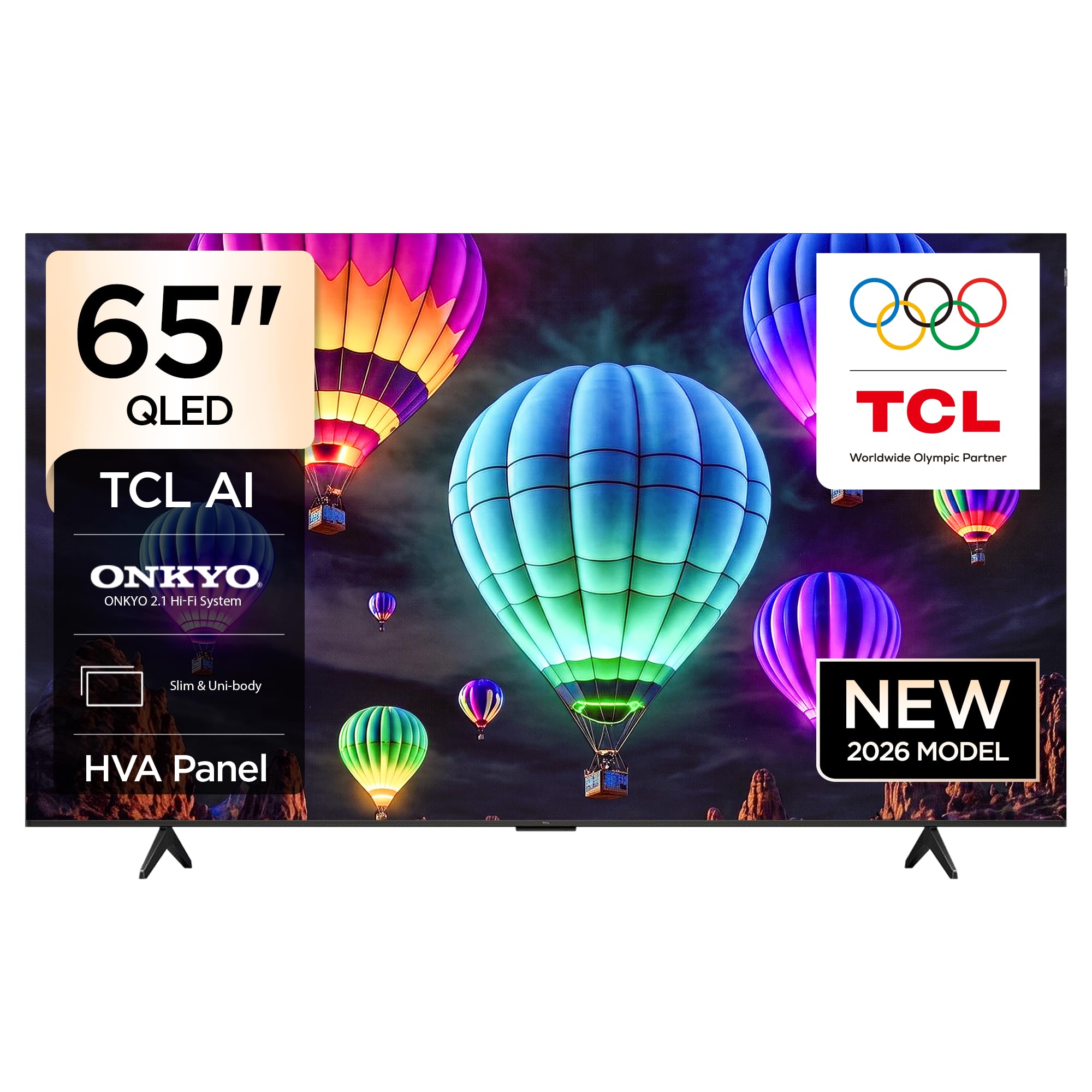 65T69D Television 65 Inch Smart TV 4K Premium QLED Colorful Quantum Crystal HDR 10+ Gaming Google TV, Dolby Vision Atmos, DTS Virtual:X, MEMC, Game Master with Slim Design (2026 Model)