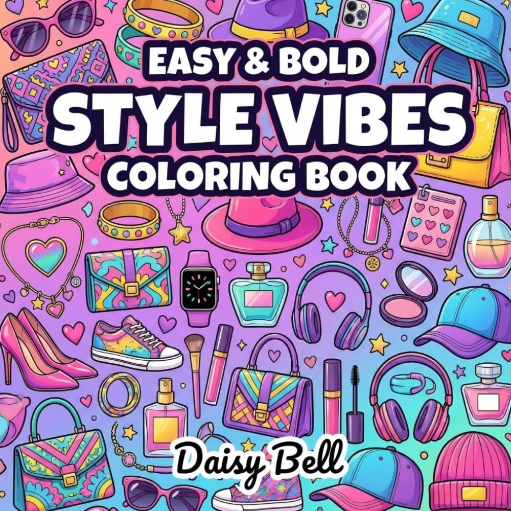 Style Vibes: Trendy Fashion And Cute Aesthetic Doodle Coloring Book For Teen Girls Featuring Y2K Coquette And Preppy Clothes To Relax And Unwind